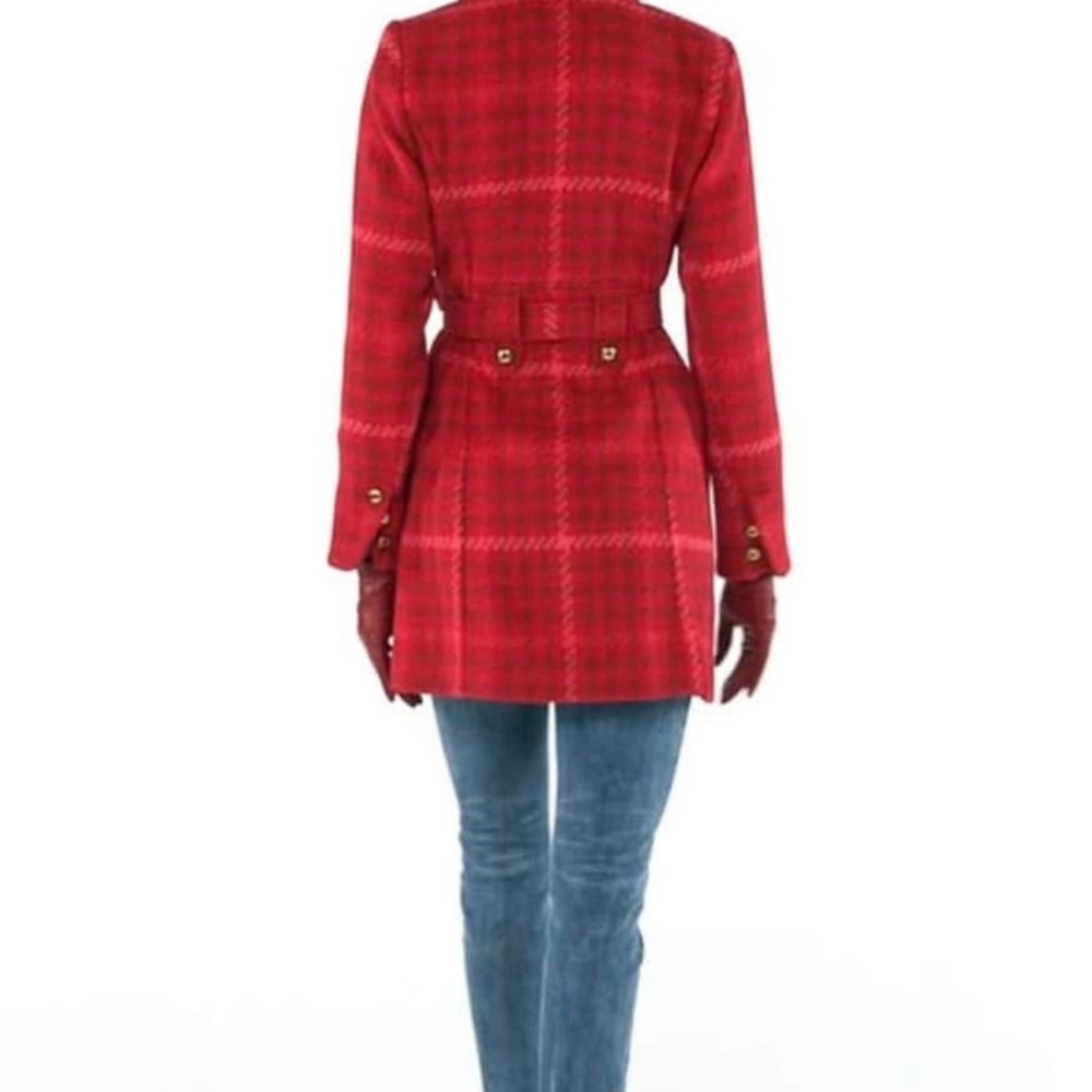 CAbi Red Checkered Evita Coat - Picture 2 of 6